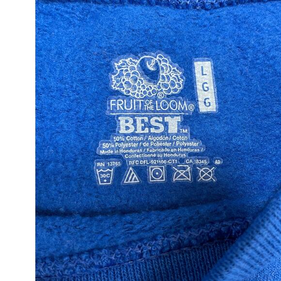 Vintage Painted Horse Native American Tribal Sweatshirt size L Blue - Picture 8 of 9